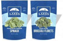 Thousand Lakes Freeze Dried Fruits and Vegetables - Broccoli Florets & Spinach