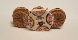 Shabby Chic Brooch - Cork Art Pin - Unique - Handmade - Premium Closure