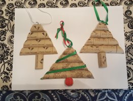 Handmade Christmas Tree Ornaments - Cork and Ribbon (3)