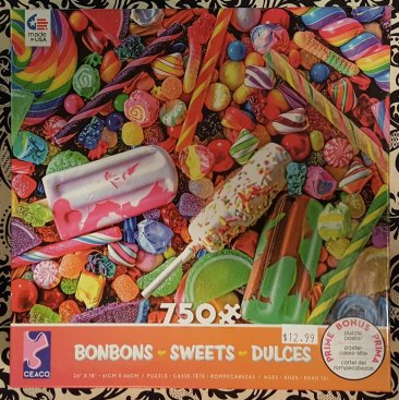 Bonbons Sweets Dulces 750 Piece Jig Saw Puzzle from Ceaco - Open Box