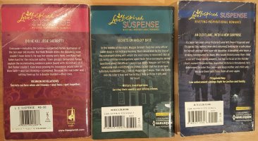 Three (3) Love Inspired Suspense Riveting Inspirational Romance Novels - Paperback USED