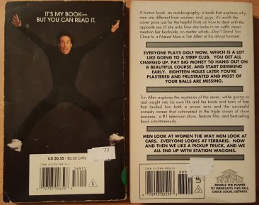 Two (2) Iconic Comedians Tim Allen and Jerry Seinfeld - Two Paperback Books Comedy Humor TV Shows
