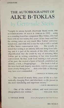 The Autobiography of Alice B. Toklas by Gertrude Stein - Paperback VINTAGE 1961