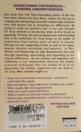 Men, Women, and Relationships by John Gray, Ph.D. - Paperback USED