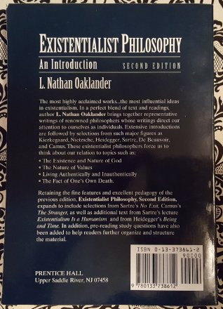 Existentialist Philosophy : An Introduction 2nd Edition by L. Nathan Oaklander - Paperback