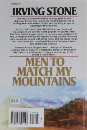 Men to Match My Mountains by Irving Stone - Paperback Classics