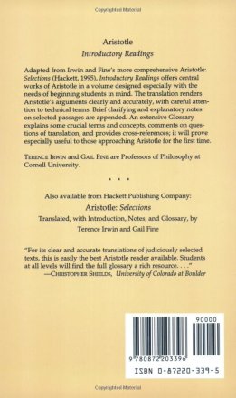 Introductory Readings on Aristotle - Paperback Hackett Classics Edition