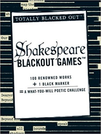 Shakespeare Blackout Games (Totally Blacked Out) Paperback Poetic Challenge