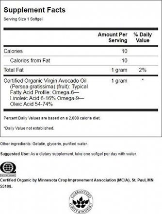 Swanson Avocado Oil 1 Gram 60 Softgels