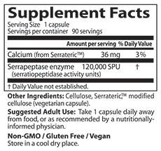 Doctor's Best High Potency Serrapeptase 120,000 SPU, Non-GMO, Gluten Free, 90 Veggie Caps