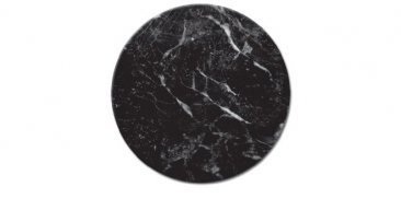 Lazy Susan Serving Plate - Glass with Black Marble Design by CounterArt