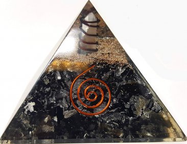 Black Tourmaline Crystal Orgone Energy Generator Pyramid