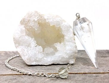 Crystal Quartz Geode Bohemian Meditation Set incl. Pendulum - Imported from Morocco