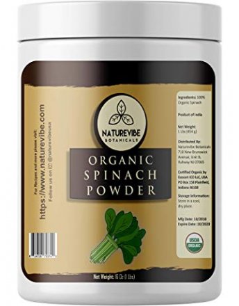 Naturevibe Botanicals Organic Spinach Powder, 1lbs | Non-GMO and Gluten Free | Rich in Vitamins | Boost Immune System.