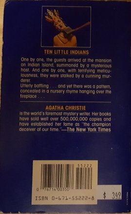 Ten Little Indians by Agatha Christie RARE Classic Paperback VINTAGE 1986