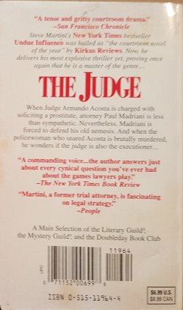 The Judge : A Paul Madriani Novel by Steve Martini - USED Mass Market Paperback