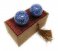 Blue Corundum Marble Stone Chinese Health Baoding Balls